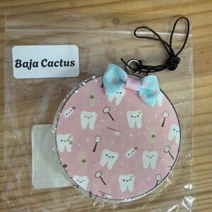 4 inch Pink Tooth Dental Car Freshie with Bow